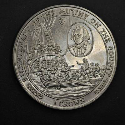 【淘币小摊】实时拍第八百四十九拍   散币银币场   满百包邮可预留二周 每周一统一发货   - 马恩岛1989年邦蒂号哗变200周年克朗纪念币