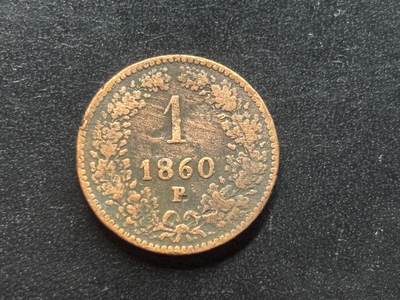 邮泉阁限时拍卖第三十九场 欧洲专场（硬币在国外。请付邮费6元。） 奥匈帝国弗罗林1860年1克罗伊茨B版