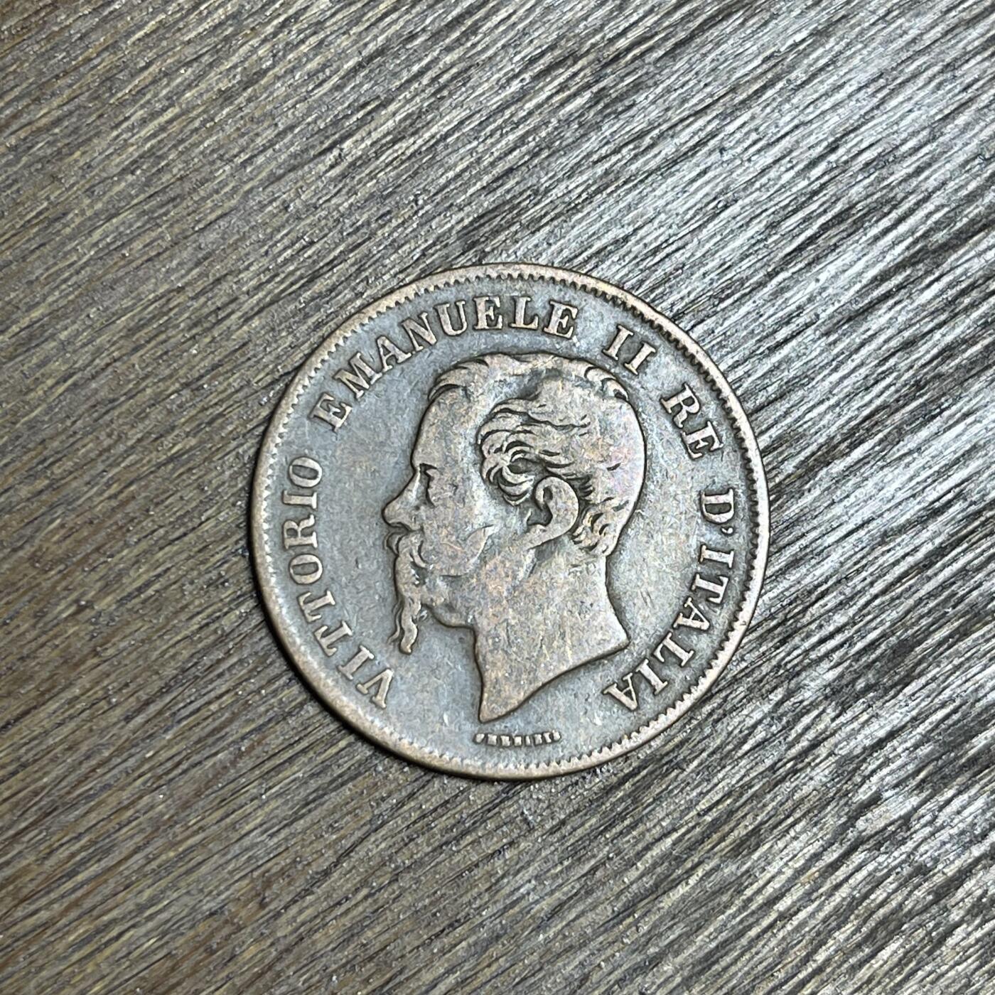 【铜匠收藏】★第137场★散币场。不寄存，30包邮。不满30元，支付5元运费。《接受代拍 代送NGC评级》 100【无寄存】1861 意大利 5分 铜币