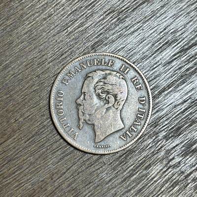 【铜匠收藏】★第137场★散币场。不寄存，30包邮。不满30元，支付5元运费。《接受代拍 代送NGC评级》 - 100【无寄存】1861 意大利 5分 铜币