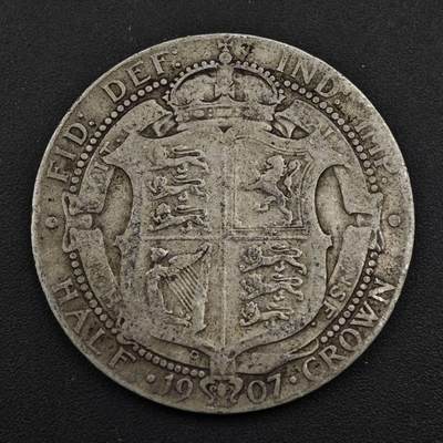 【淘币小摊】实时拍第八百四十八拍   散币银币场   满百包邮可预留二周 每周一统一发货   - 英国1907年爱德华七世半克朗银币