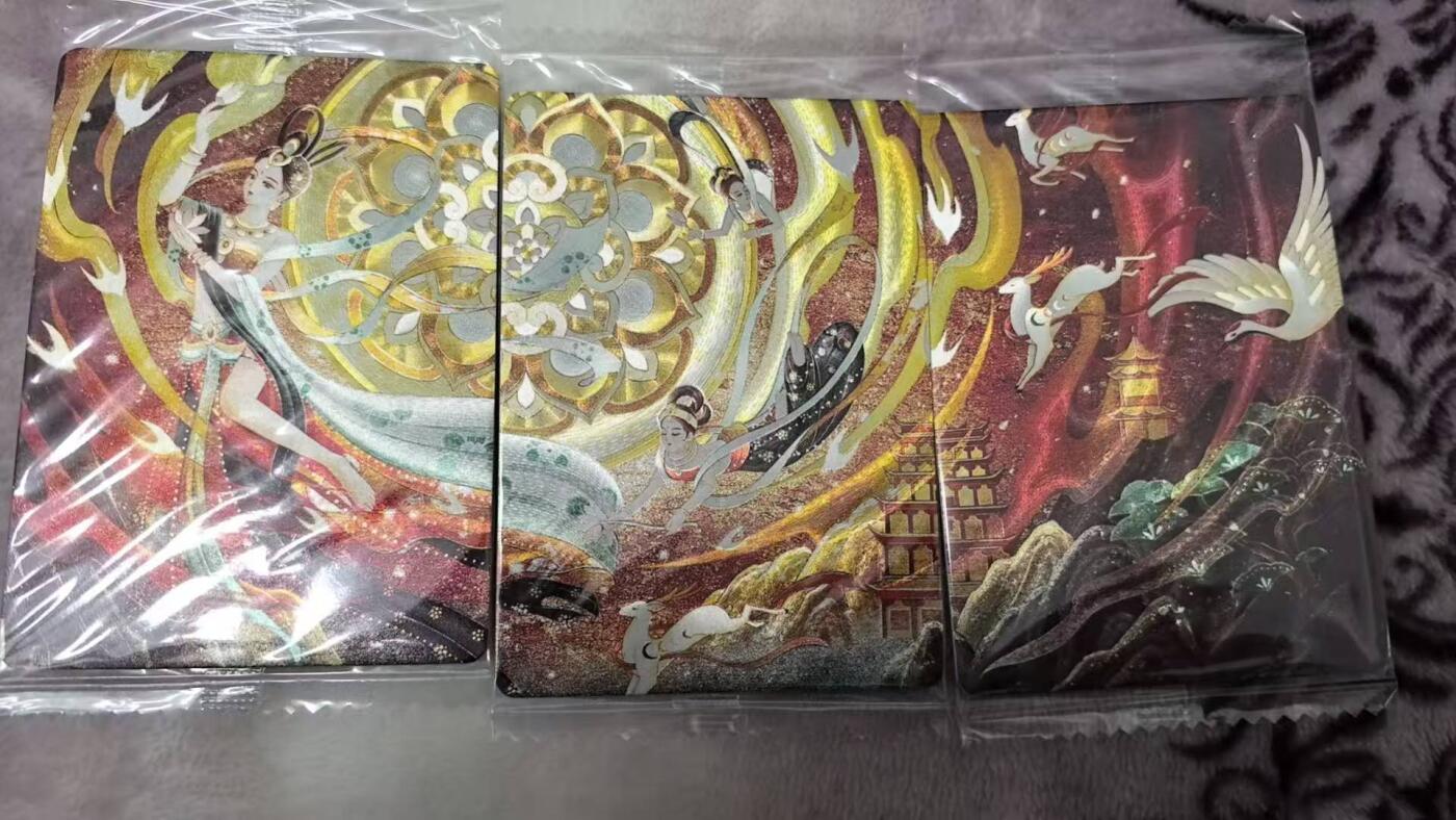 满200包邮！！龙虎卡牌-七二场（满200元包邮，无佣金，每周六结拍，欢迎送拍） 【原膜】粗闪3张 可可瑞听 敦煌飞仙三拼