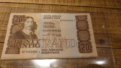 【新年七拍】世界钱币～微拍第228期暨2026年第7期  中小单价原刀卖剩号码精选部分 - 1990-93年南非20兰特 全新绝品无47尾号260