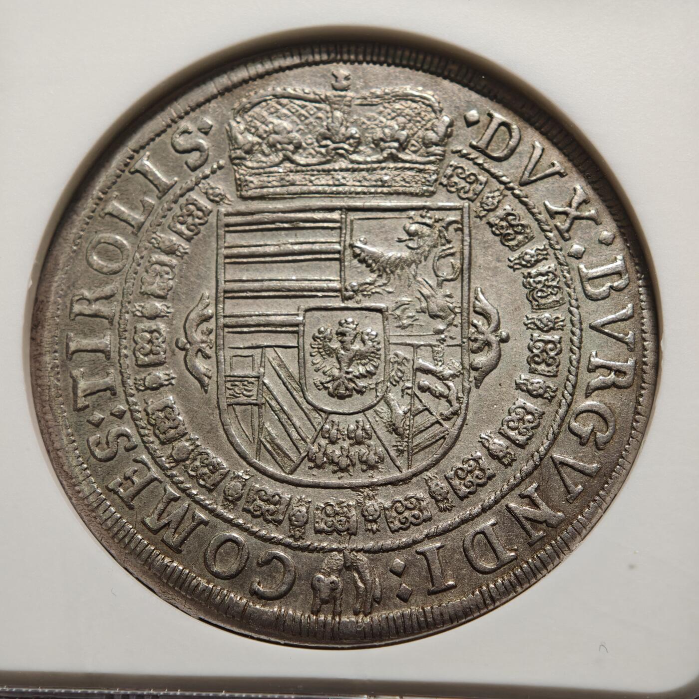 【德藏】世界币章拍卖第161期 1632年 奥地利蒂罗尔伯国利奥波德五世老泰勒大银币 状态极佳 NGC AU58