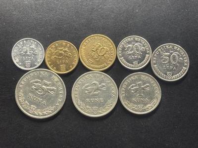 邮泉阁限时拍卖第三十九场 欧洲专场（硬币在国外。请付邮费6元。） 克罗地亚8枚单年