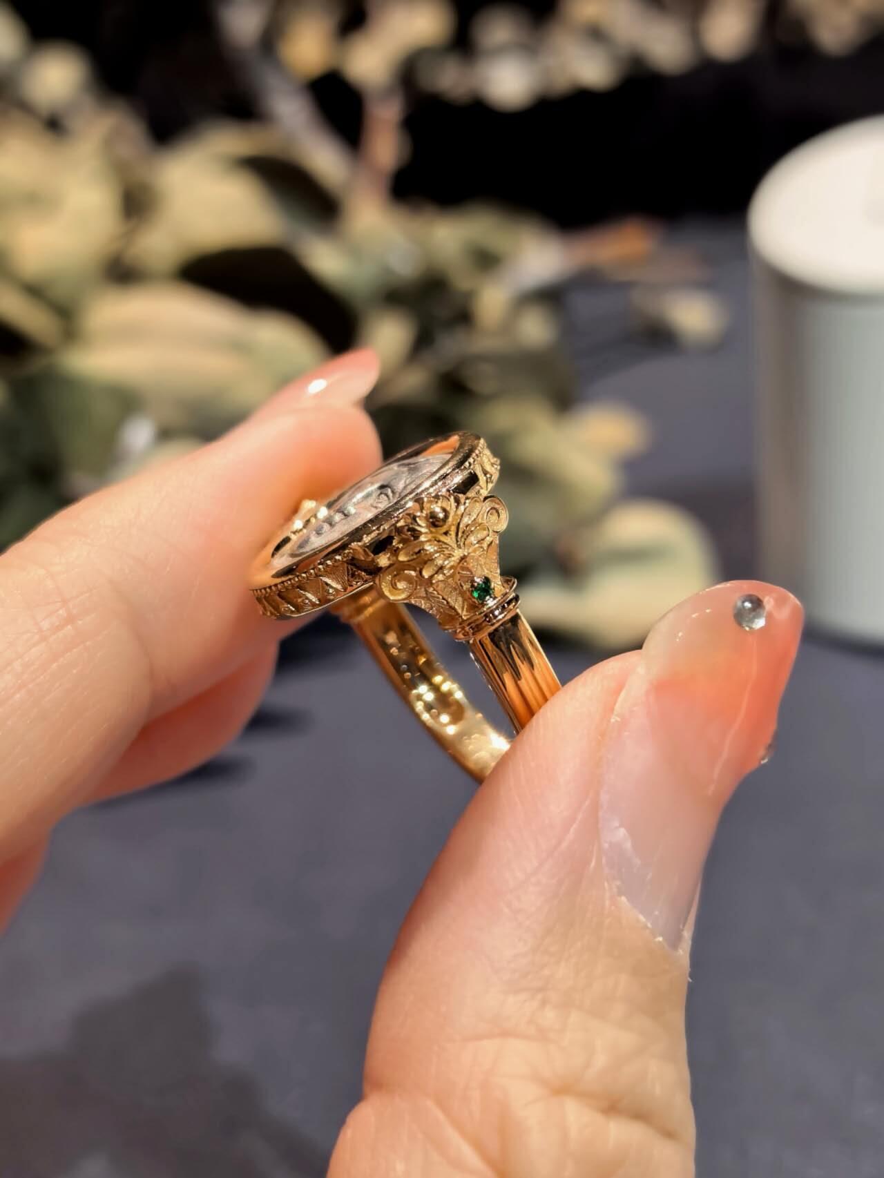 稀少版太阳神阿波罗正脸像古币戒指