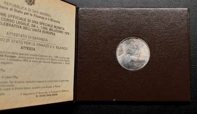 凡希社世界钱币微拍第三百十八期 - 1979圣马力诺少女1000里拉银币原厂卡装