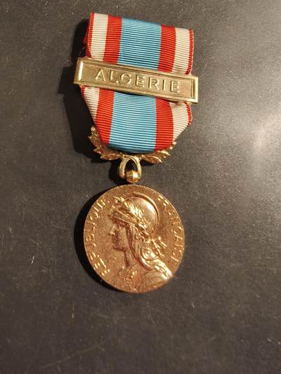 老王徽章第176期 - 法国北非安全行动战役奖章    阿尔及利亚勋条