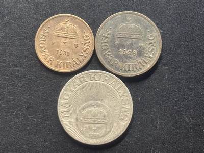 邮泉阁限时拍卖第三十九场 欧洲专场（硬币在国外。请付邮费6元。） 匈牙利摄政时期3枚