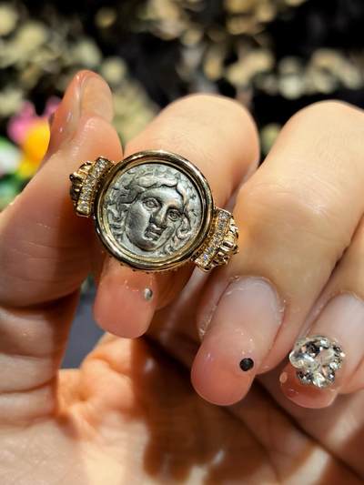 稀少版太阳神阿波罗正脸像古币戒指 - 稀少版太阳神阿波罗正脸像古币戒指