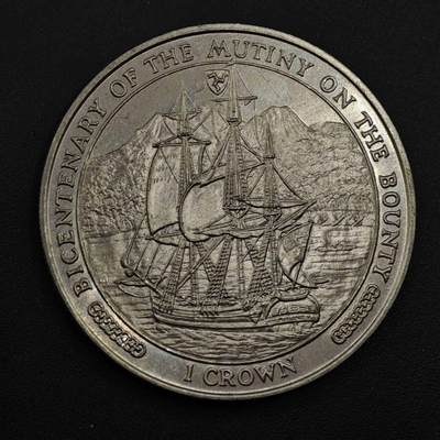 【淘币小摊】实时拍第八百四十九拍   散币银币场   满百包邮可预留二周 每周一统一发货   - 马恩岛1989年邦蒂号哗变200周年克朗纪念币