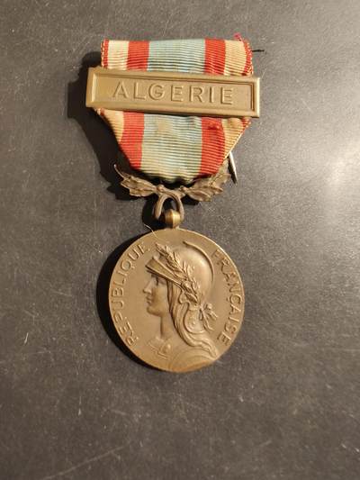 老王徽章第176期 - 法国北非安全行动战役奖章    阿尔及利亚勋条