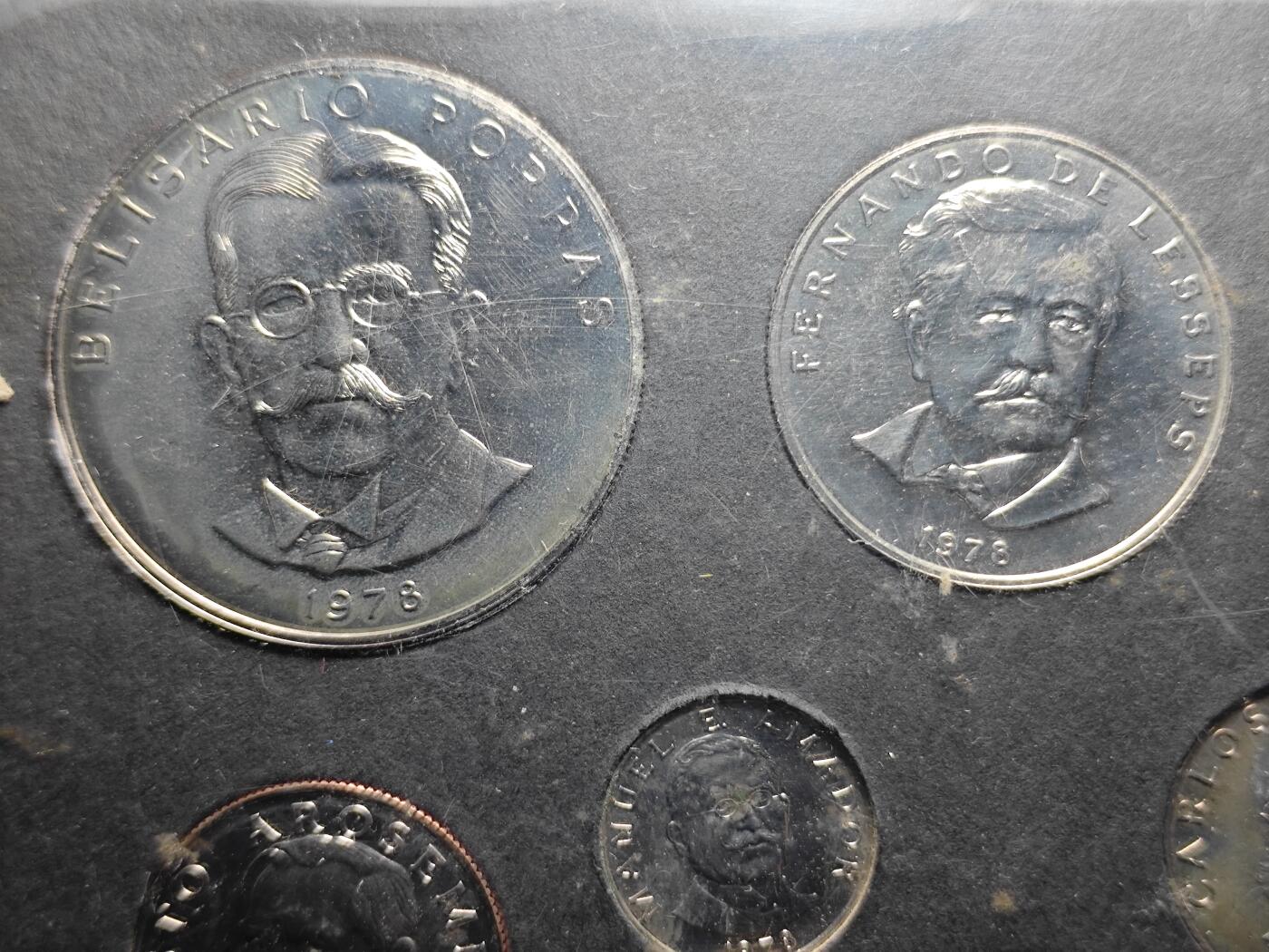 KK钱币收藏小铺  第400期  百期特拍（四拍之四）2月预留时间 周末发货  1978巴拿马独立75周年精制铜镍套币 完整一套稀少！5巴波亚发行量仅2000，1巴波亚发行量仅4000，25/50分发行量仅19000，10分发行量仅31000，5分发行量41000，2.5分发行量51000枚 