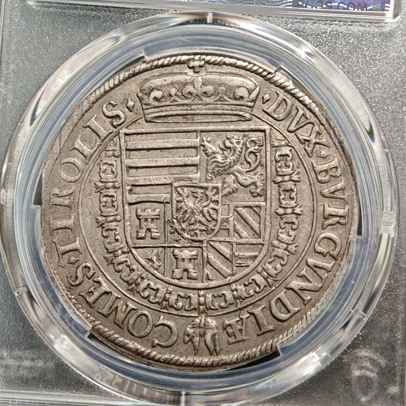 【德藏】世界币章拍卖第161期 17世纪 奥地利哈布斯堡王朝斐迪南二世/三世老泰勒大银币 状态极佳 PCGS AU55