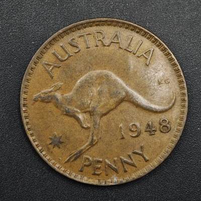 【淘币小摊】实时拍第八百四十九拍   散币银币场   满百包邮可预留二周 每周一统一发货   - 澳大利亚1948年乔治六世一便士铜币