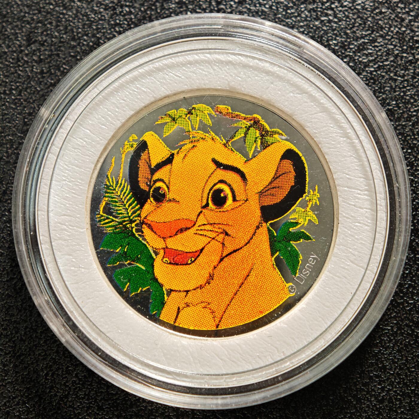【德藏】世界币章拍卖第161期 现代 迪士尼经典动画狮子王彩色精制纪念银章 999银 直径约：30mm；重约：8.5g