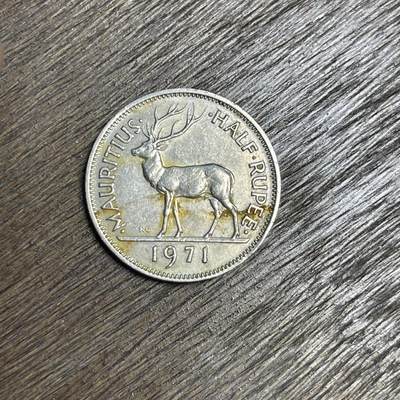 【铜匠收藏】★第137场★散币场。不寄存，30包邮。不满30元，支付5元运费。《接受代拍 代送NGC评级》 - 100【无寄存】1971 毛里求斯 女王 半便士 镍币