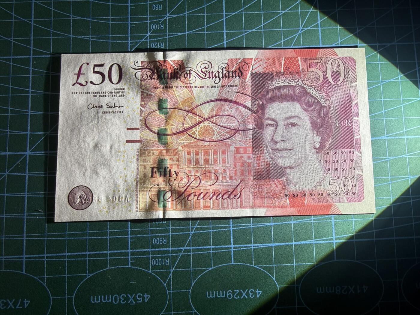 【炜奕收藏】，第五十六期，大不列颠专场 英国F序列50镑，UNC品相