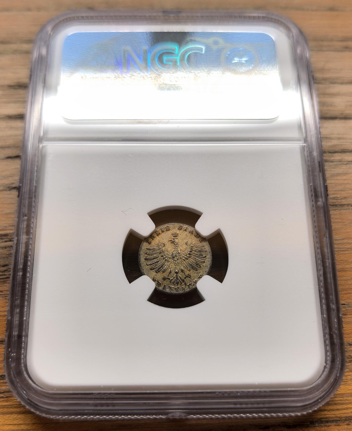 凡希社世界钱币微拍第三百十八期 1839德国法兰克福景观1K银辅币NGC-MS63