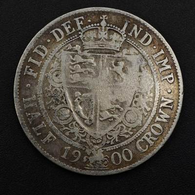 【淘币小摊】实时拍第八百四十九拍   散币银币场   满百包邮可预留二周 每周一统一发货   - 英国1900年维多利亚半克朗银币