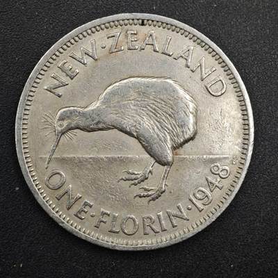 【淘币小摊】实时拍第八百四十九拍   散币银币场   满百包邮可预留二周 每周一统一发货   - 新西兰1948年乔治六世弗洛林镍币