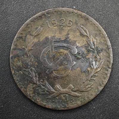 【淘币小摊】实时拍第八百四十九拍   散币银币场   满百包邮可预留二周 每周一统一发货   - 墨西哥1926年5分铜币