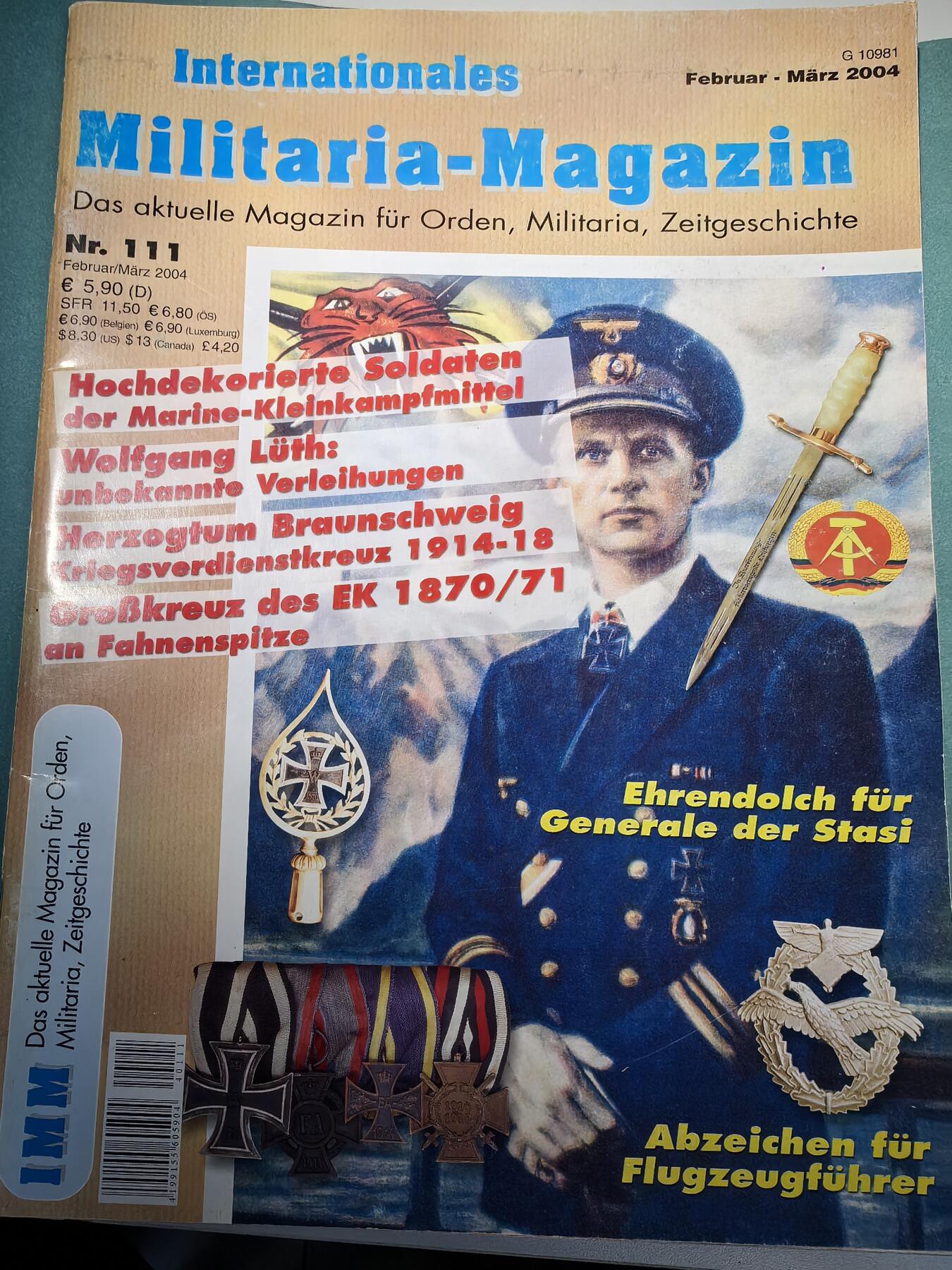 盛世勋华——号角文化勋章邮票专场拍卖第298期 德国出版 Militaria-Magazin杂志 2004年2/3月刊总第111期 58页