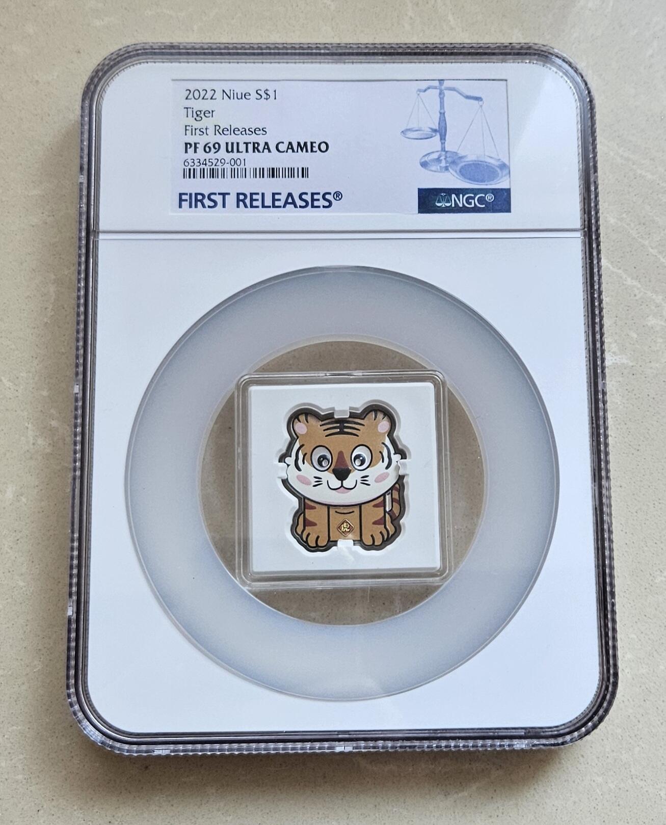 【币将精彩】世界钱币拍卖（2026-1-28） 纽埃2022年卡通虎彩色银币NGC评级币