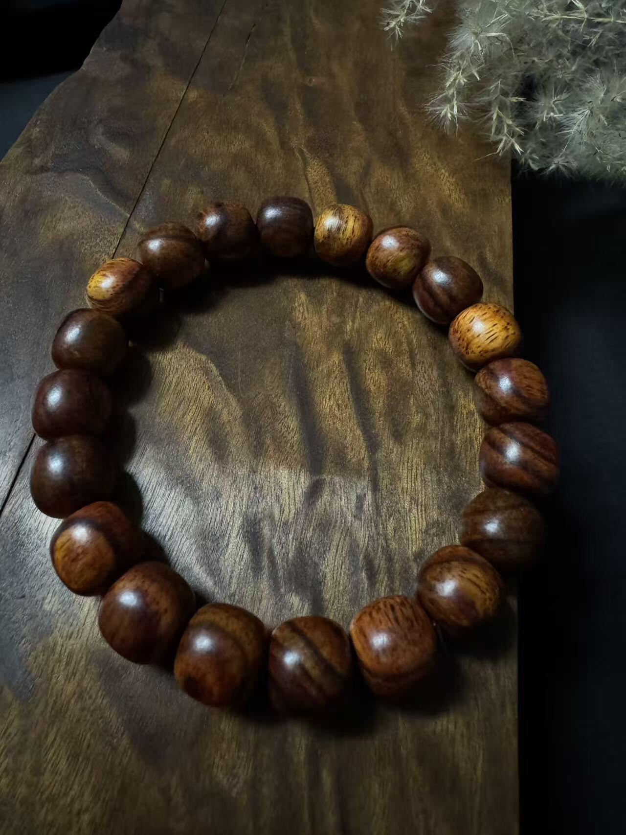 零元拍：海南黄花梨 11/10 老型珠 手串