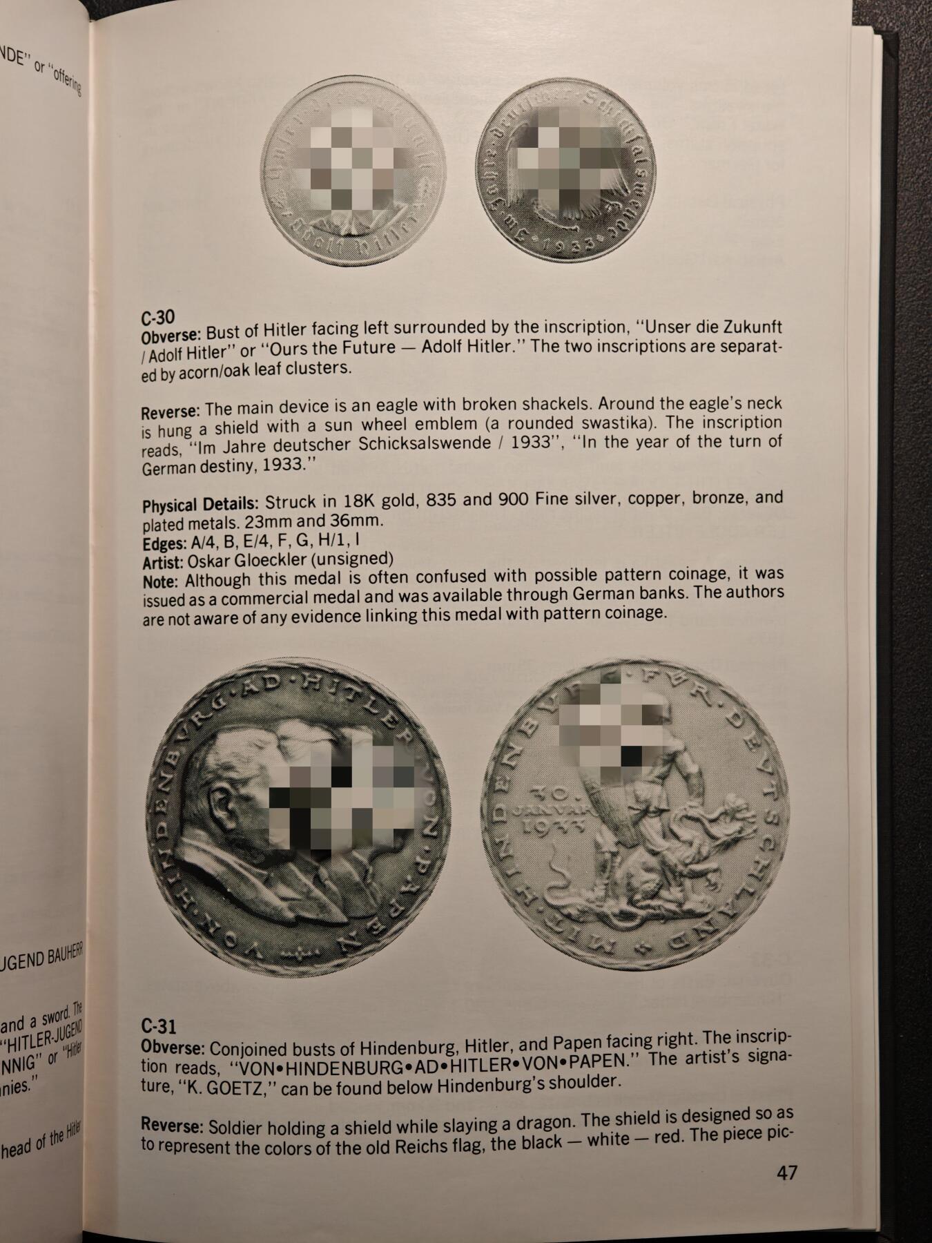 【德藏】世界币章拍卖第161期 98新 德国民族社会主义工人党党首币章目录 全书约160页 布面硬壳精装 绝版目录 PCGS评级参考目录