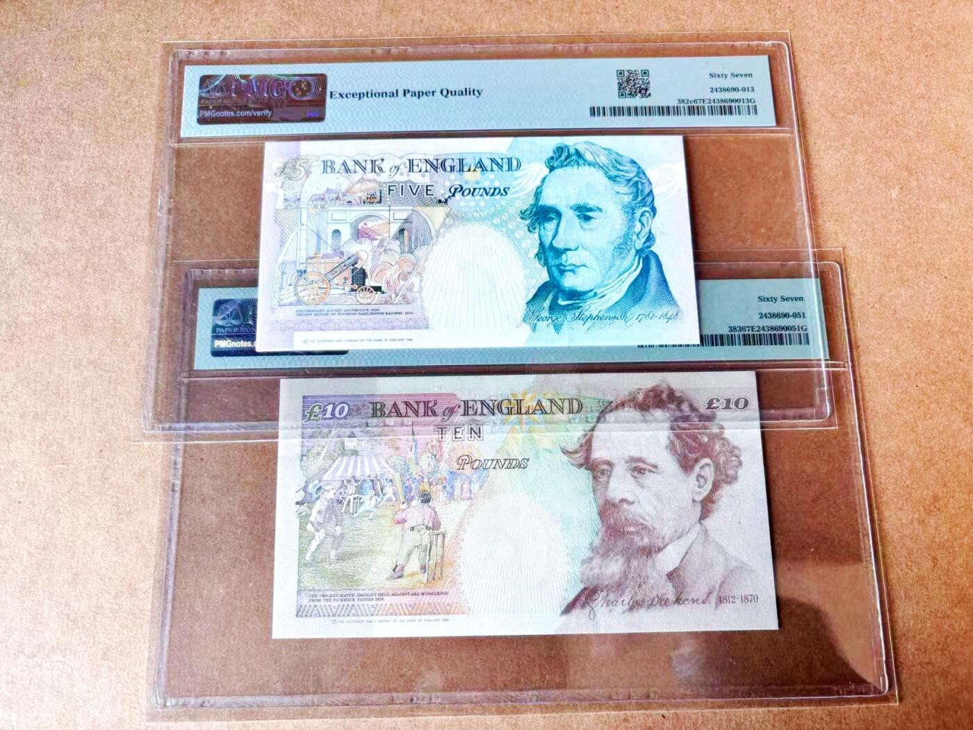 【Blue Auction】世界纸币精拍第774期——18级TOP拍卖/信誉/品质/专业/高效💫 【一组4张该签名首发冠1013全同小号】英国 1992-2006年5-50镑 PMG67EPQ-65EPQ