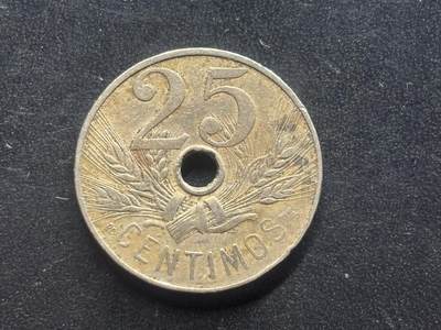 邮泉阁限时拍卖第三十九场 欧洲专场（硬币在国外。请付邮费6元。） 西班牙阿方索十三世国王1927年25分