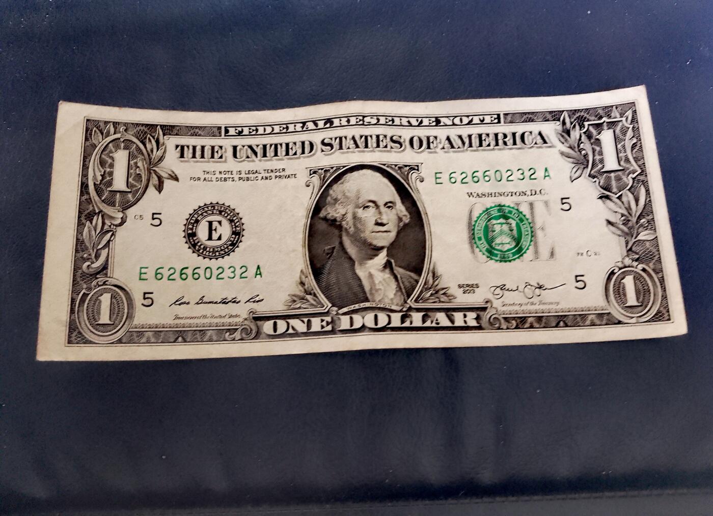 近全新美国2013年1美元永恒号靓品纸币