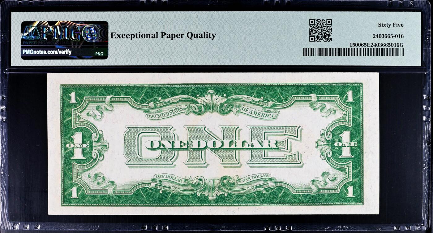 【Blue Auction】世界纸币精拍第774期——18级TOP拍卖/信誉/品质/专业/高效💫 【AA冠909倒置小号】美国 1928年1美金 PMG65EPQ 