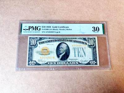 【Blue Auction】世界纸币精拍第774期——18级TOP拍卖/信誉/品质/专业/高效💫 - 【AA】美国 1928年10美金 黄金券 PMG30