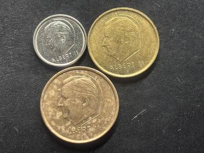 邮泉阁限时拍卖第三十九场 欧洲专场（硬币在国外。请付邮费6元。） 比利时博杜安国王3枚荷兰文版