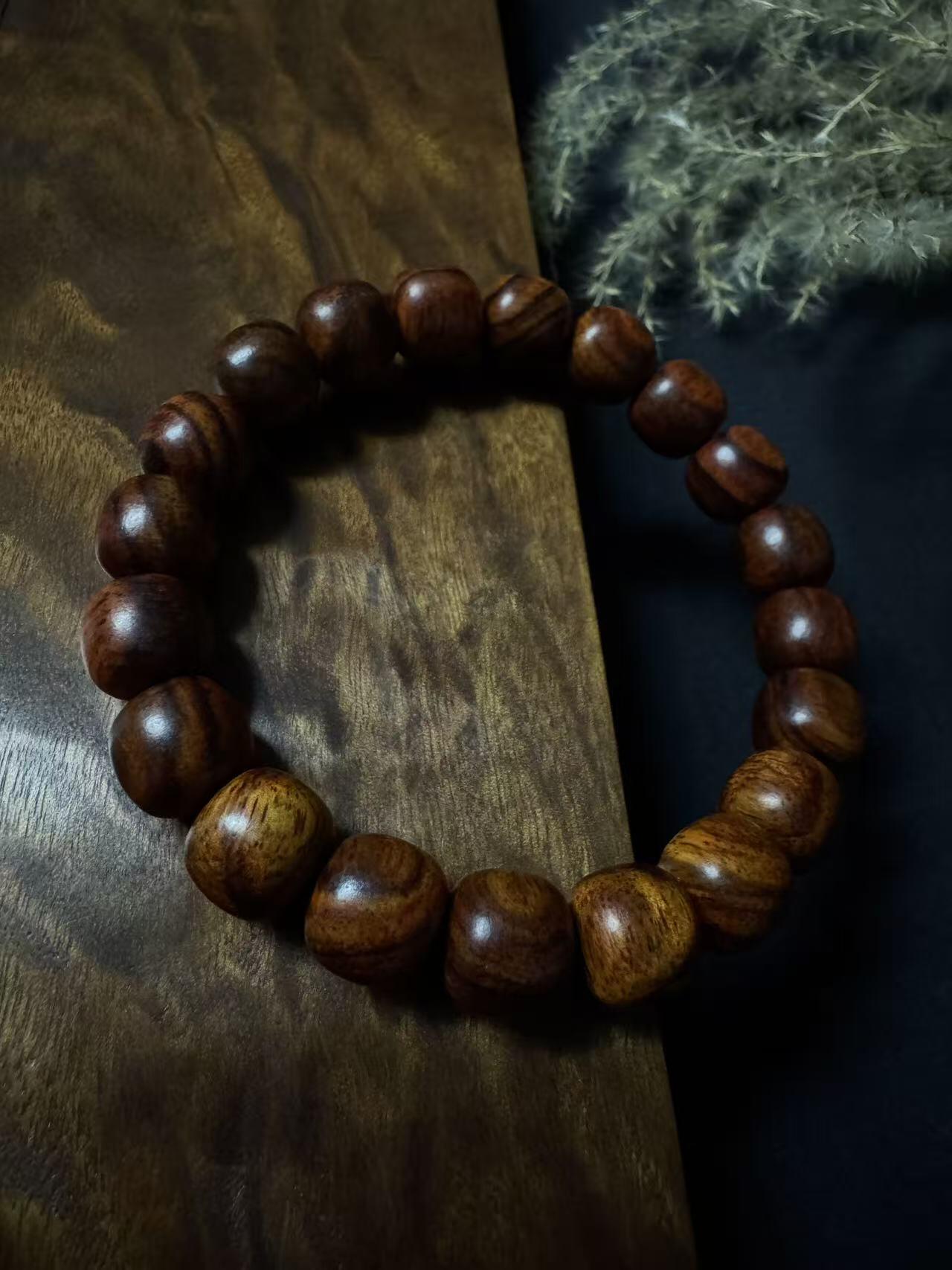 零元拍：海南黄花梨 11/10 老型珠 手串