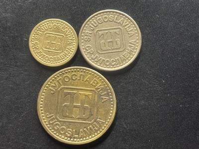 邮泉阁限时拍卖第三十九场 欧洲专场（硬币在国外。请付邮费6元。） - 南斯拉夫1992-1994年3枚