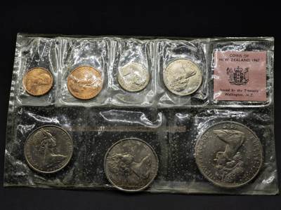 【淘币小摊】实时拍第八百四十九拍   散币银币场   满百包邮可预留二周 每周一统一发货   - 新西兰1967年套币