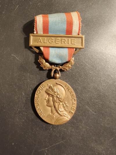 老王徽章第176期 - 法国北非安全行动战役奖章    阿尔及利亚勋条