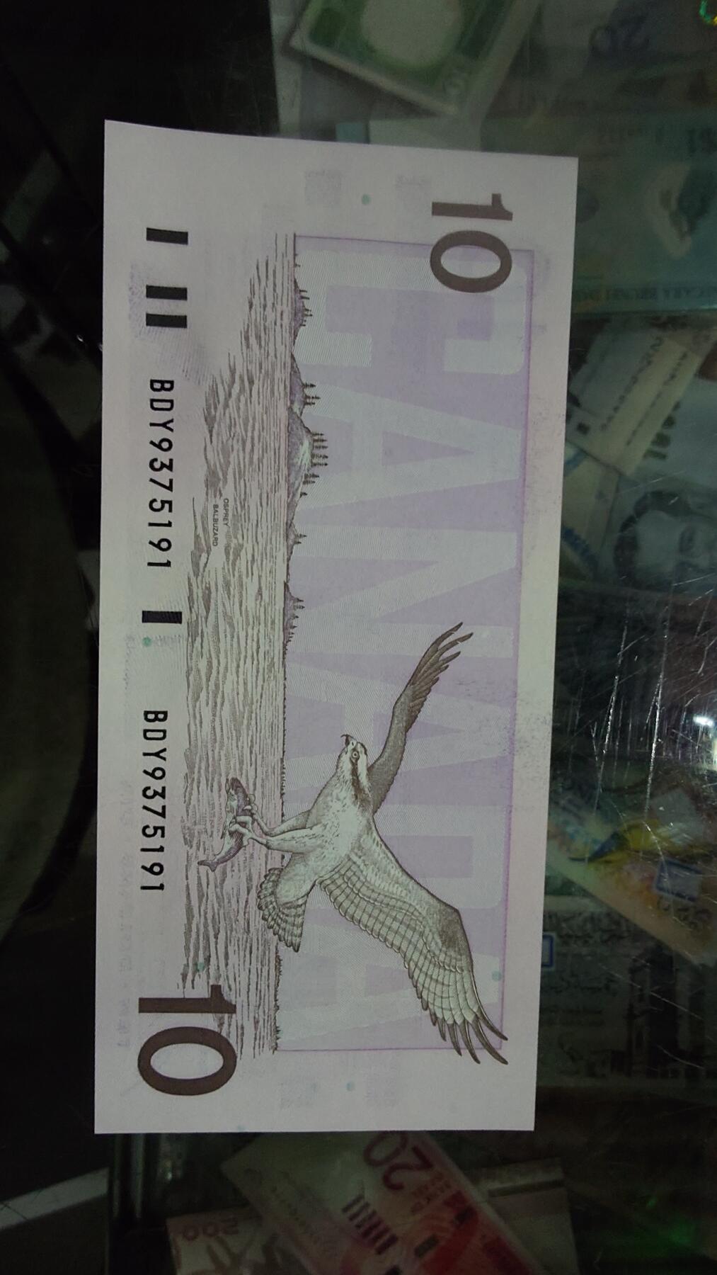 【新年七拍】世界钱币～微拍第228期暨2026年第7期  中小单价原刀卖剩号码精选部分 1989年加拿大鸟版10元 全新绝品无4尾号5195