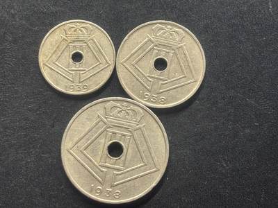 邮泉阁限时拍卖第三十九场 欧洲专场（硬币在国外。请付邮费6元。） 比利时利奥波德三世国王3枚