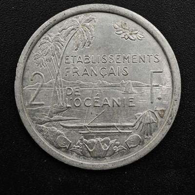 【淘币小摊】实时拍第八百四十八拍   散币银币场   满百包邮可预留二周 每周一统一发货   - 法属大洋洲1949年2法郎铝币