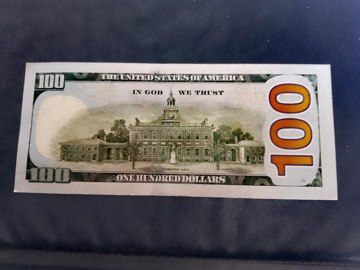 全新硬挺2021年美国100美元靓品纸币
