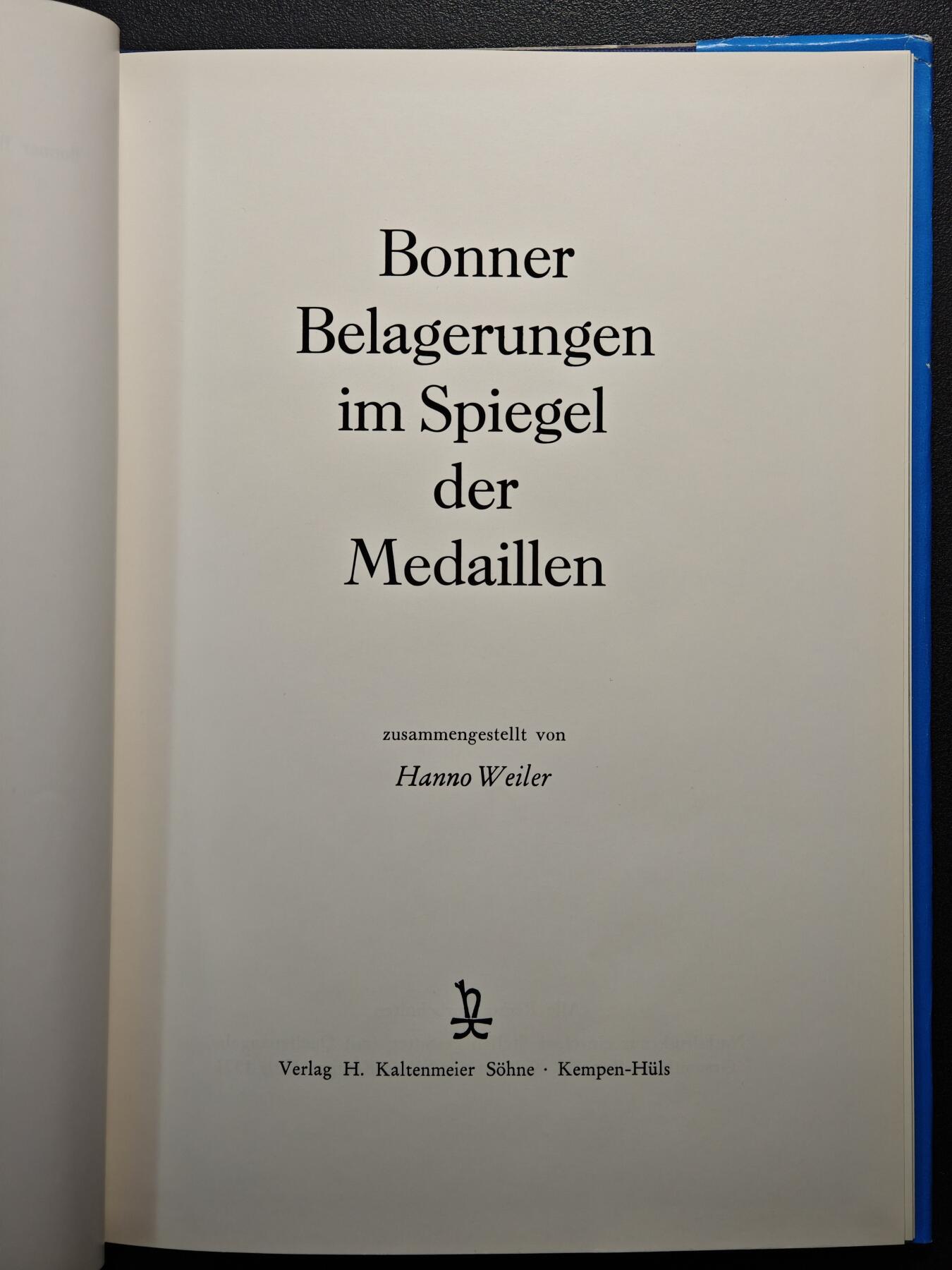【德藏】世界币章拍卖第161期 98新 德国波恩围城战奖章目录 硬壳精装 铜板纸印刷 全书约104页