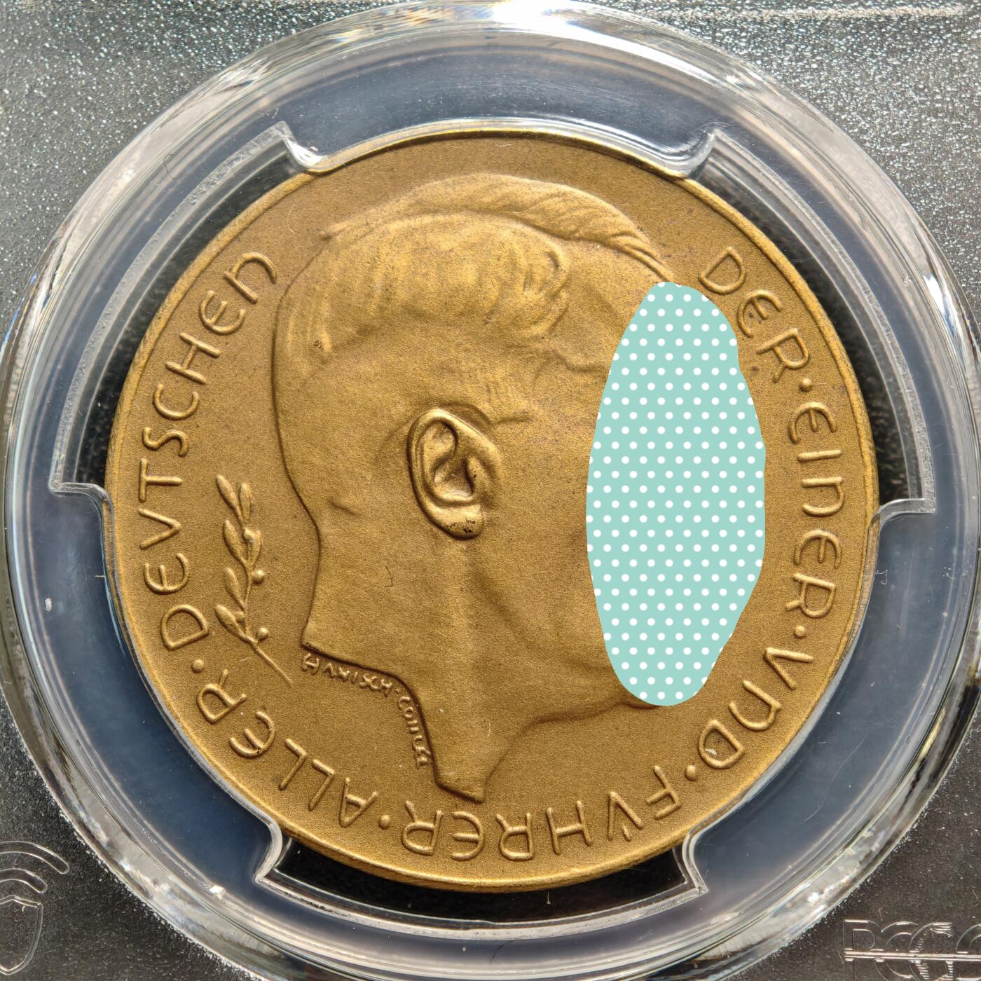 【德藏】世界币章拍卖第161期 1938年 德国民族社会主义工人党吞并奥地利纪念铜章 PCGS SP64 （原图请查询PCGS评级官网）