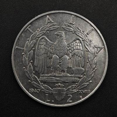 【淘币小摊】实时拍第八百四十九拍   散币银币场   满百包邮可预留二周 每周一统一发货   - 意大利1940年2里拉