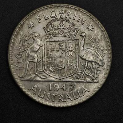 【淘币小摊】实时拍第八百四十九拍   散币银币场   满百包邮可预留二周 每周一统一发货   - 澳大利亚1947年乔治六世弗洛林银币