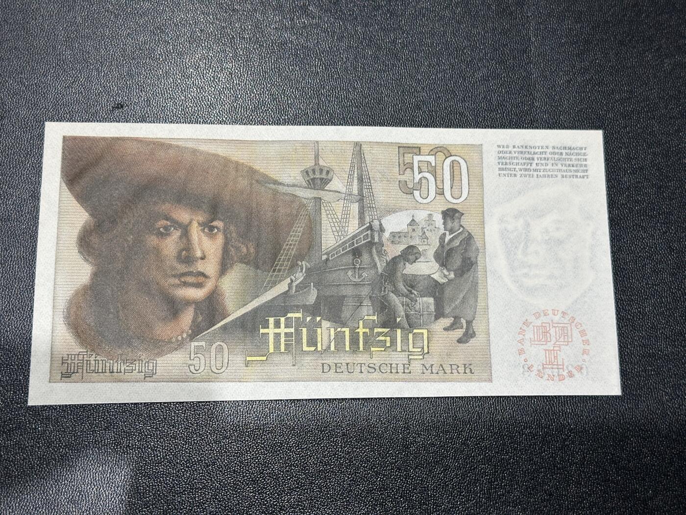 《外钞收藏家》第六百零一期（畅拍场）（本平台长期征集拍品、欢迎藏友们联系合作） 1948年德国50马克 基本全新 一个角轻微不绝