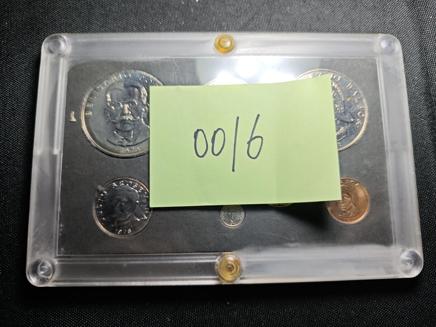 KK钱币收藏小铺  第400期  百期特拍（四拍之四）2月预留时间 周末发货  1978巴拿马独立75周年精制铜镍套币 完整一套稀少！5巴波亚发行量仅2000，1巴波亚发行量仅4000，25/50分发行量仅19000，10分发行量仅31000，5分发行量41000，2.5分发行量51000枚 